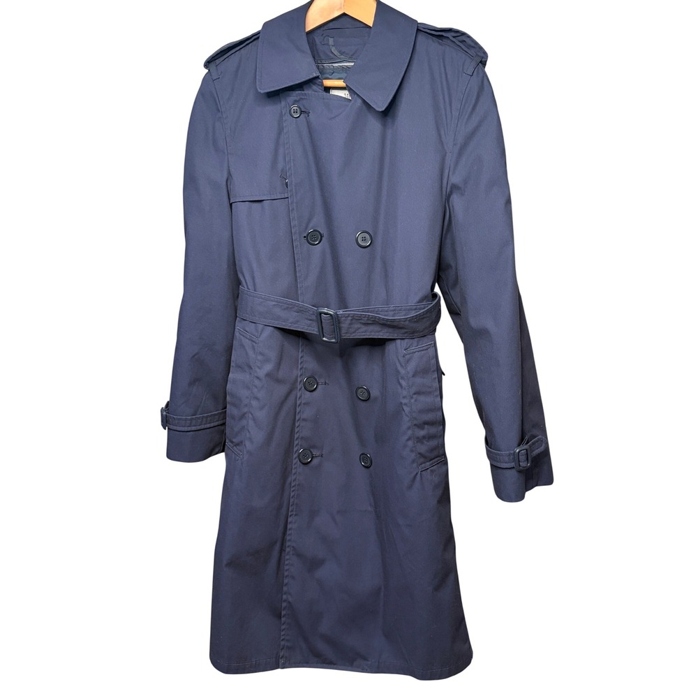 DSCP All Weather Trench Coat Men's 34R Blue Air Force Liner USAF Defender Jacket